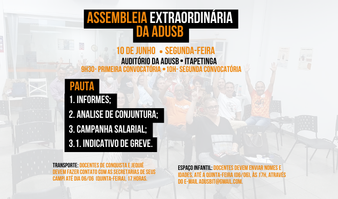 EDITAL DE CONVOCAÇÃO DE ASSEMBLEIA GERAL EXTRAORDINÁRIA - 10 DE JUNHO DE 2024